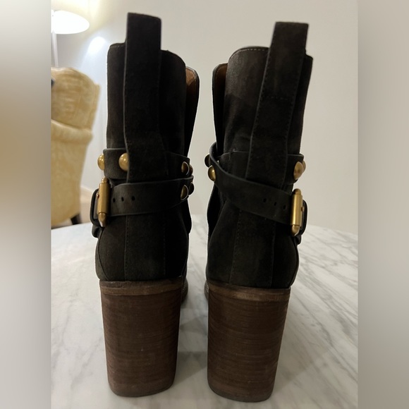 SeeBy Chloe Lyna Suede Buckle Boots Size 6 - Picture 5 of 8
